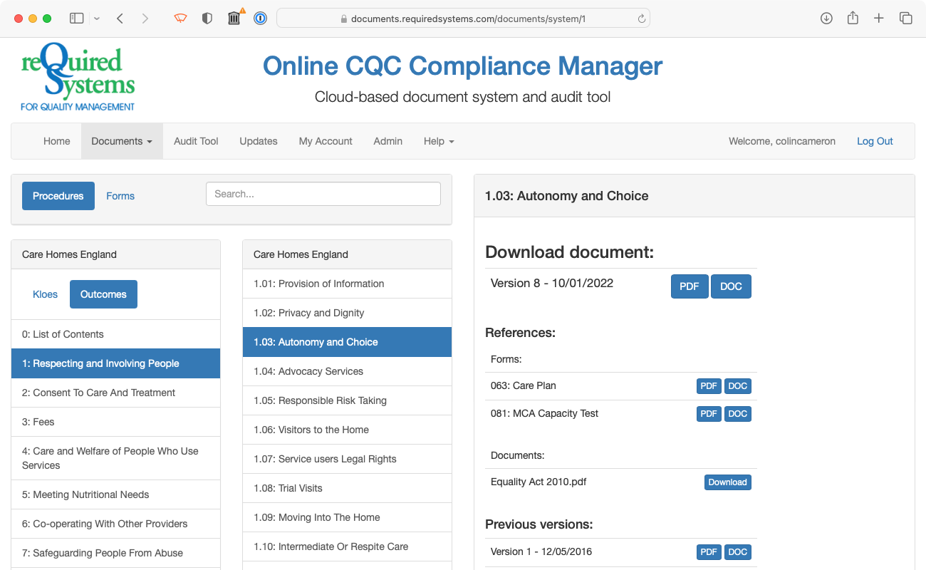 Required Systems Documents